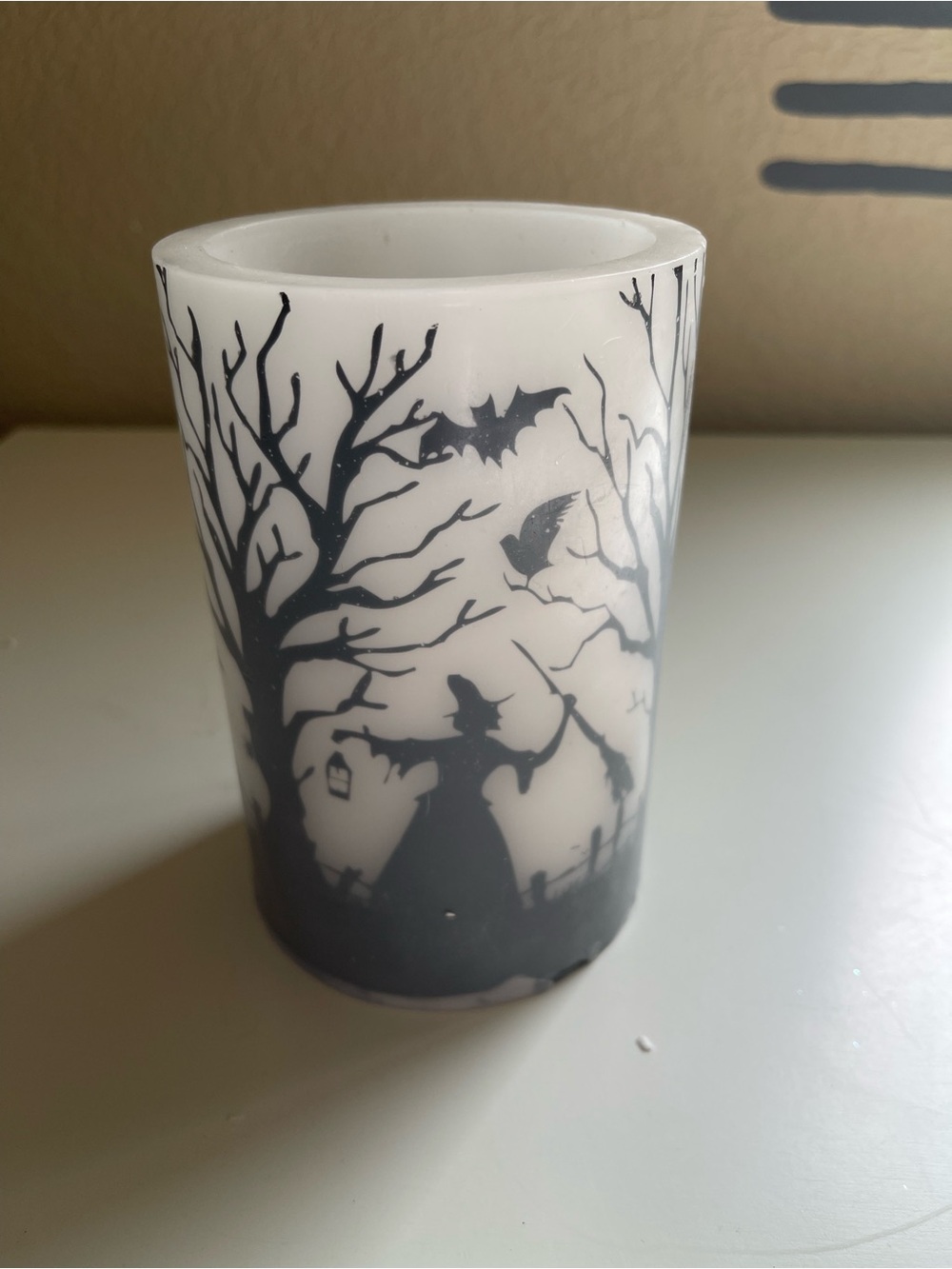 Halloween Witch Silhouette Candle